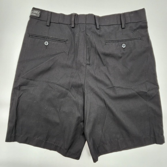 Bocaccio Golf Men's 36 Pleated Front Shorts Super 120's Black Rayon/poly - Picture 3 of 7